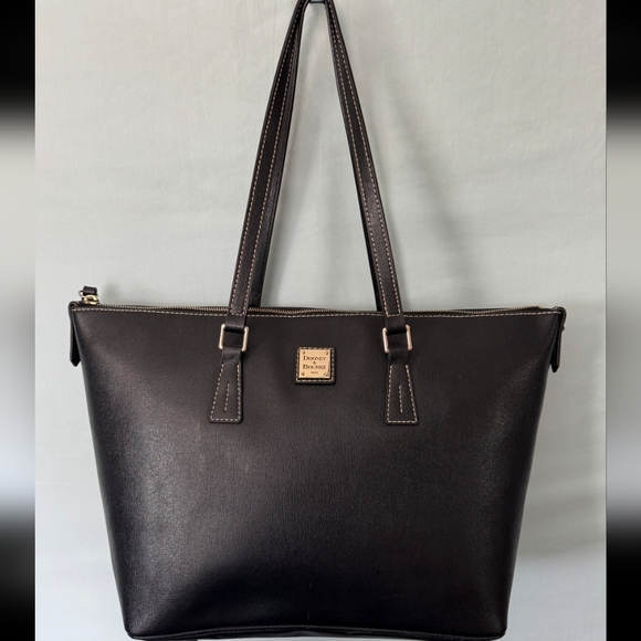 Dooney & Bourke EUC Black Pebble Grain Leather Tote Bag - Picture 2 of 7